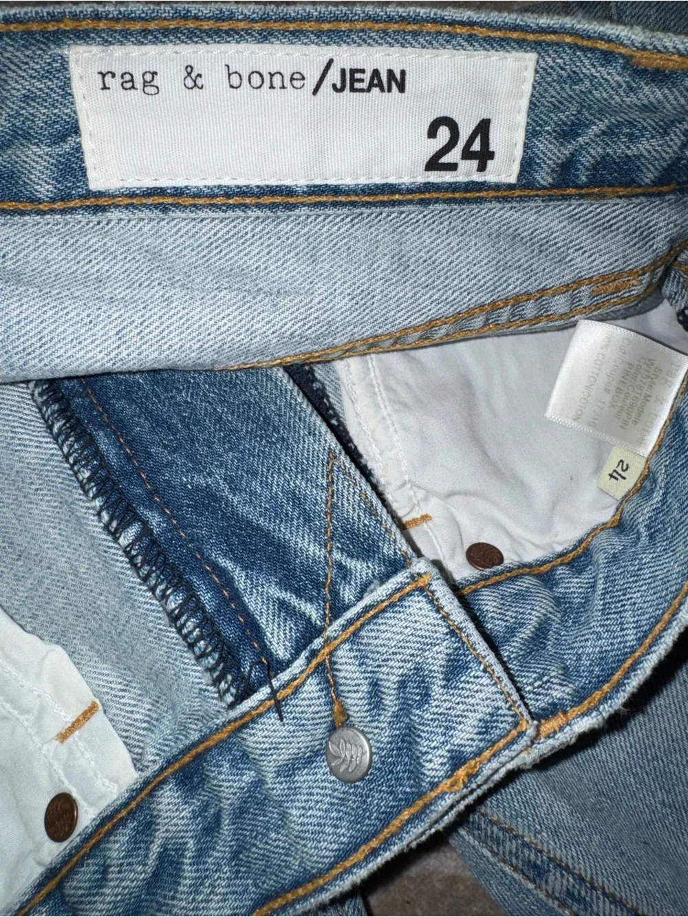rag & bone Light Blue Skinny Jeans with Stirrup Hem